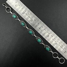 925 Sterling Silver Natural Turquoise Gemstone Jewelry Chain Bracelet