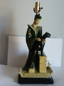 Vintage Panther and Man Table Lamp, standing panther, Continental Art Co. - Picture 1 of 9