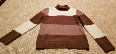 Crazy Horse Sweater Liz Claiborne Large Brown Taupe 100% Cotton Very Soft - Image 1 of 4