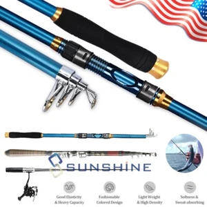 Portable 2.1m Carbon Fiber Telescopic Fishing Rod Travel Spinning Rod Sea Pole - Picture 1 of 41