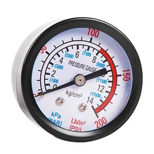 Air Pressure Gauge Back Mount 1/4" NPT Pressure Gauge Commercial Pressure Gauge - Picture 1 of 7