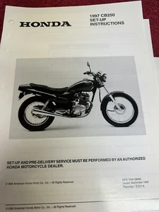 Honda 97 1997 CB250 Dealer Set up Instructions Manual Official Vintage - Picture 1 of 3