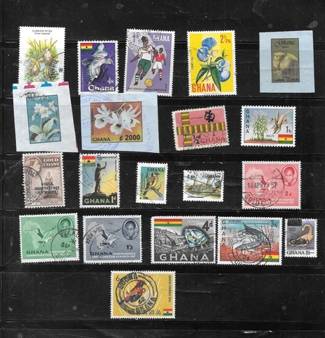 GHANA 20 DIFFERENT USED STAMP COLLECTION LOT PACKET SETW STAMPED ENVELOPES Cover