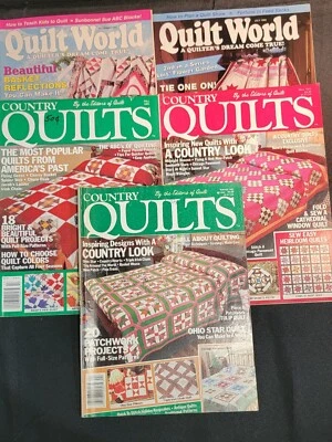 Quilt World & Country Quilts Magazines Uncut Patterns 1990's Mixed Lot Of 5 Vtg - Image 1 of 4