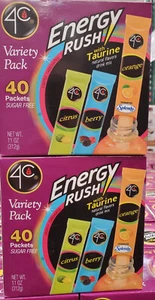 4C Energy Rush with Taurine Sugar-Free Drink Mix, Variety Pack, 80 Packets - Picture 1 of 6