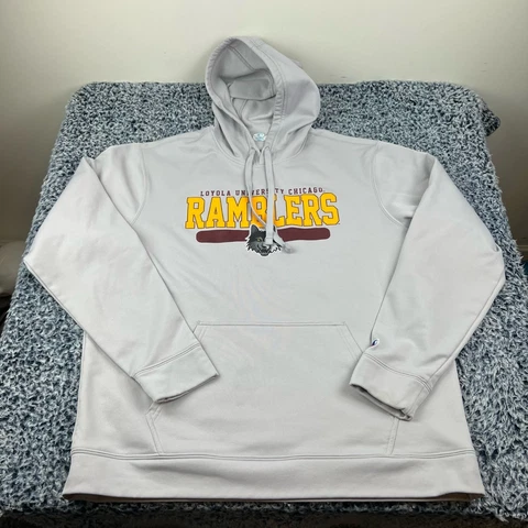 Champion Loyola Chicago Ramblers Hooded Sweatshirt Mens Extra Large XL Gray NCAA Cover