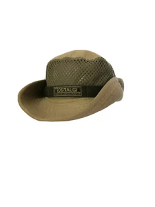 Sombrero de safari con cubo pesca senderismo M/L 57-58 lona malla lados a presión nostalgia de colección - Imagen 1 de 7