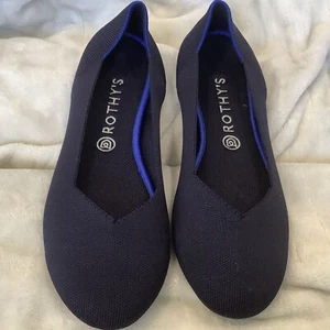 Rothy's The Flat Navy Knit Fabric Slip On Round Toe Ballet Flats Women’s US 6 - Picture 1 of 11
