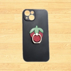 For iPhone 13 Pro Max 16 15 14 SE 2020 2022 3D Strawberry Holder Soft TPU Cover - Picture 1 of 4