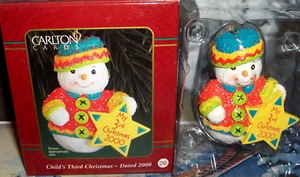 Child's 3Rd Christmas' 2000-My Third-Carlton Cards-Heirloom Collection Ornament - Picture 1 of 8