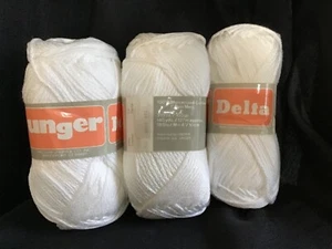 6 Vintage Unger “Delta” - White Balls 100% Cotton Yarn - Picture 1 of 1