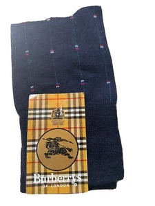 Burberry Navy Knee High Men’s Pull Thread Socks Size 12/13 - Picture 1 of 3
