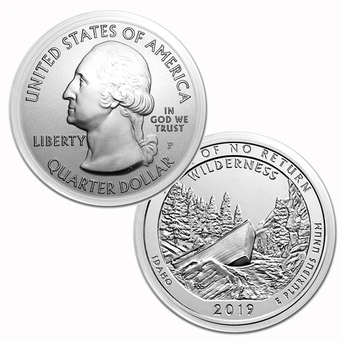 2019 $.25 5 oz Silver America the Beautiful Frank Church River Idaho Cover