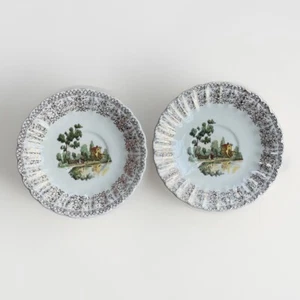Set of 2 American Limoges Chateau France Bread Side 6" Plates Warranted 22K Gold - Picture 1 of 5