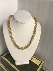 Handgefertigte goldfarbene Kette aus anlaufsicherem Draht, 10" lang, Hakenverschluss,  - Bild 1 von 3