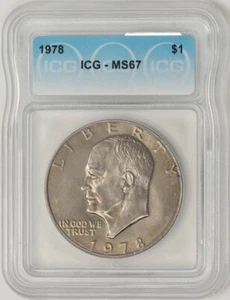 1978 Eisenhower Dollar $ Ike MS67 ICG 948914-28 - Picture 1 of 4