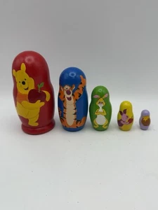Vintage Winnie Puuh russische verschachtelte Puppen (Pooh, Tigger, Kanga, Ferkel) - Bild 1 von 4