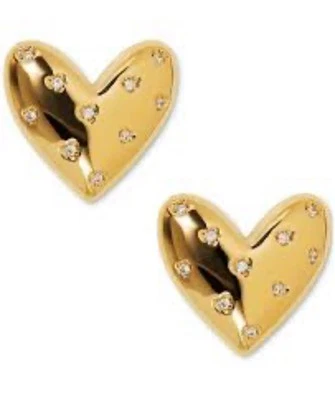 NEW AJOA by Nadri Rosalia Jumbo 18kt Gold Plated Heart Stud Earrings NWT - Image 1 of 4