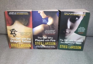 STIEG LARSSON Millennium Trilogy The Girl with the Dragon Tattoo 3 Book Set VGC - Picture 1 of 5