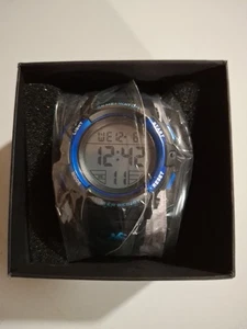 Men's SKMEI Blue/Black Digital LCD Sport Watch, 43mm, Chrono, Alarm, Runs, 1266 - Picture 1 of 4