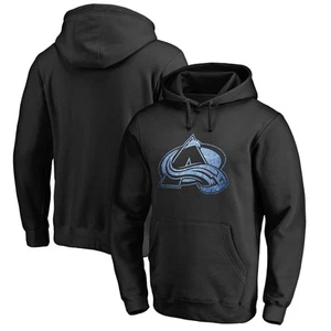 Men's Black Colorado Avalanche Rinkside Pond Hockey Pullover Hoodie - Picture 1 of 3