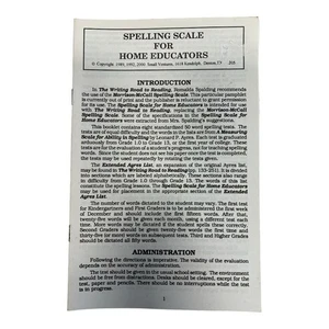 Spelling Scale for Home Educator Pamphlet~The Writing Road to Reading~2000 - Picture 1 of 2