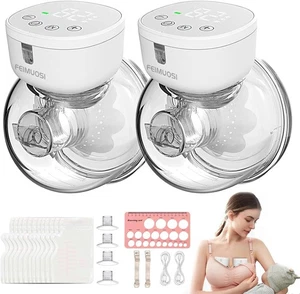 Wearable Electric Breast Pump Hands Free Wireless USB Rechargeable LCD 3 Modes - Picture 1 of 9