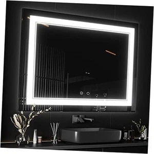 55" x 36" LED Bathroom Mirror with Dimmable Light Anti-Fog LED Vanity Mirror - Picture 1 of 7
