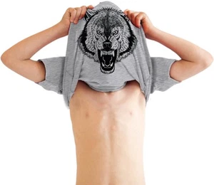 Youth Ask Me About My Wolf Awesome Flip Shirt for Kids - Picture 1 of 9