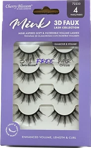 CHERRY BLOSSOM FAUX MINK 3D LASH COLLECTION 4 PAIRS #72233 ORCUS - Picture 1 of 3