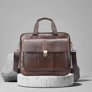 Genuine Strong cowhide leather bag, Shoulder Bag, Laptop Briefcase KM 315-A - Picture 1 of 23