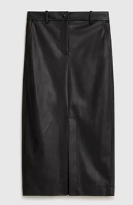 NEW J.CREW BLACK FAUX LEATHER PENCIL SKIRT BU221 SIZE 10 - Picture 1 of 5