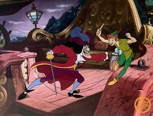 Disney PETER PAN VS CAPTAIN HOOK Sericel Animation Art Serigraph Cel - Picture 1 of 6
