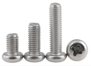 M2 M2.5 M3 M3.5 M4 M5 PHILLIPS PAN HEAD MACHINE SCREWS BOLTS A2 STAINLESS STEEL - Picture 1 of 12