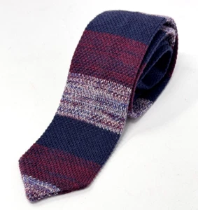 The Tie Bar Maglione Cravatta Viola Blu 58,5X2,5 100% Lana - Foto 1 di 3