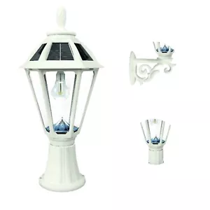 Solar Outdoor Post Light, White, Polaris Series, 3-in Lamp Pole Fitter, Flat ... - Picture 1 of 9