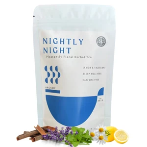 Té de hierbas nocturno nocturno - ¡Calma! ¡Dormir! Mezcla de té Wellness de 7 hierbas, orgánica - Imagen 1 de 8