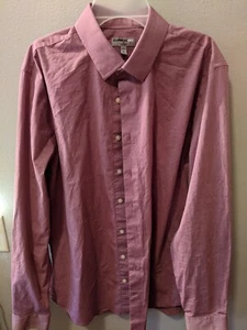 Express1MX Men's Dark Pink L Slim Fit Dress Shirt - Picture 1 of 3