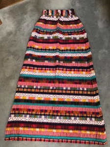 LADIES LONG ALL SEASONS SKIRT Multi Color Stripes Cotton Med - Picture 1 of 5