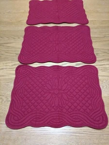 (3) Dark Red Soft Placemats - 18" X 13" - Imagen 1 de 4