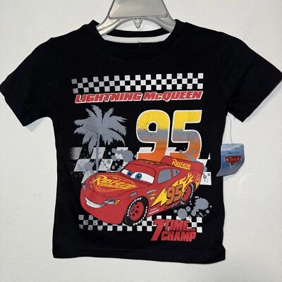 Disney Cars Youth Boys T-Shirt Lightning McQueen Black size 6 - Image 1 of 4