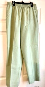 NEW Alfred Dunner Women's 16W Mint Green Elastic Waist Spring/Summer Pants - Picture 1 of 9