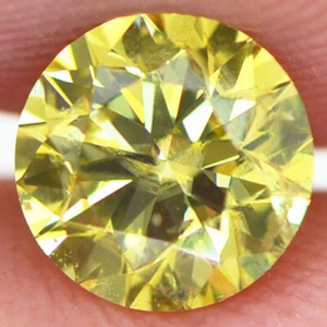 Diamante Forma Redonda Elegante Color Amarillo SI1 Natural Mejorado Suelto 1.06 Quilates - Imagen 1 de 9