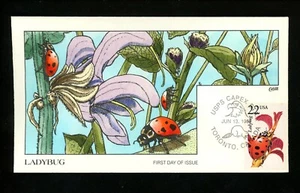 US FDC #2286//2335 / 2315 Collins Painted HP 1987 ON Wildlife Ladybug Insect - Picture 1 of 2