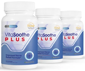 3 Pack Vita Soothe Plus, improves nerve relief-60 Capsules x3 - Picture 1 of 3