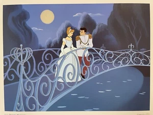 Vintage Disney Cinderella "Just Before Midnight" Lithographie Kunst Neu in Kunststoff - Bild 1 von 9