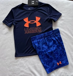 UNDER ARMOUR Little Boy’s Shirt & Shorts Outfit, 2-piece set - 4 (XS) - Picture 1 of 9