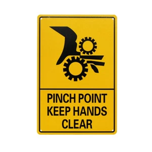 Warning Notice PINCH POINT KEEP HANDS CLEAR 200x300mm Metal Workshop Safe Sign - Picture 1 of 4