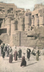 Trabajadores Excavando Templo Amón Karnak Postal Egipto c1915 Medio Oriente - Imagen 1 de 2