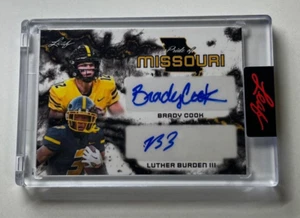 Brady Cook Luther Burden III Auto 2023 Leaf MISSOURI Tigers 30/37 NCAA #PO-2 - Picture 1 of 4